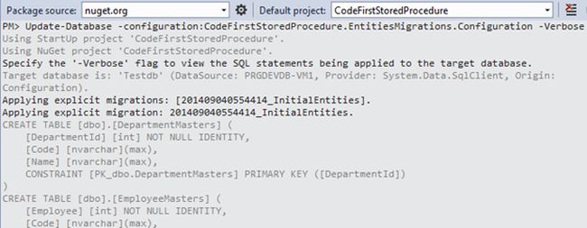 update database configuration